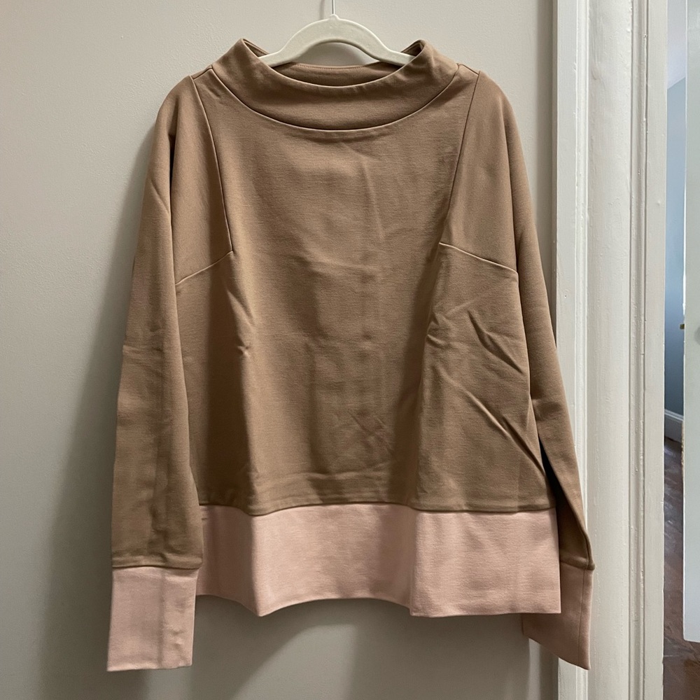 Ann Taylor petite Colorblock Mockneck Top (Never Worn)